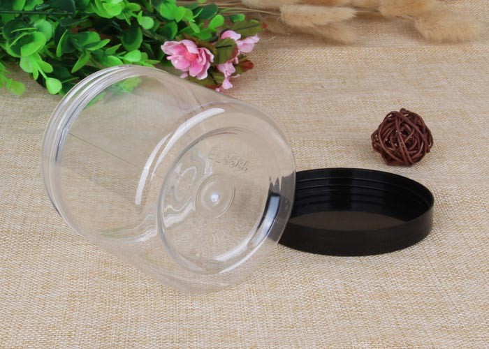 Food Clear Plastic Packaging Tubes Professional Round Pet Candy Canister