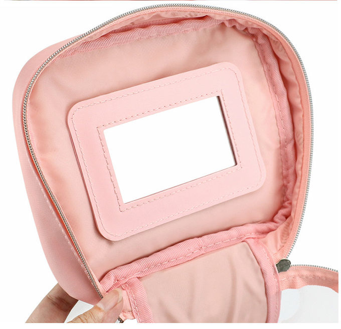Custom PVC Clear Large Capacity Travel Makeup Bag Case with Mirror