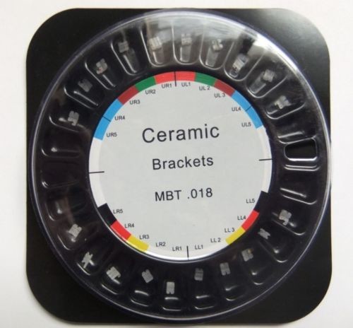 Passive Slide Design Ceramic Dental Braces With Mbt .018'' 3 4 5 Hook
