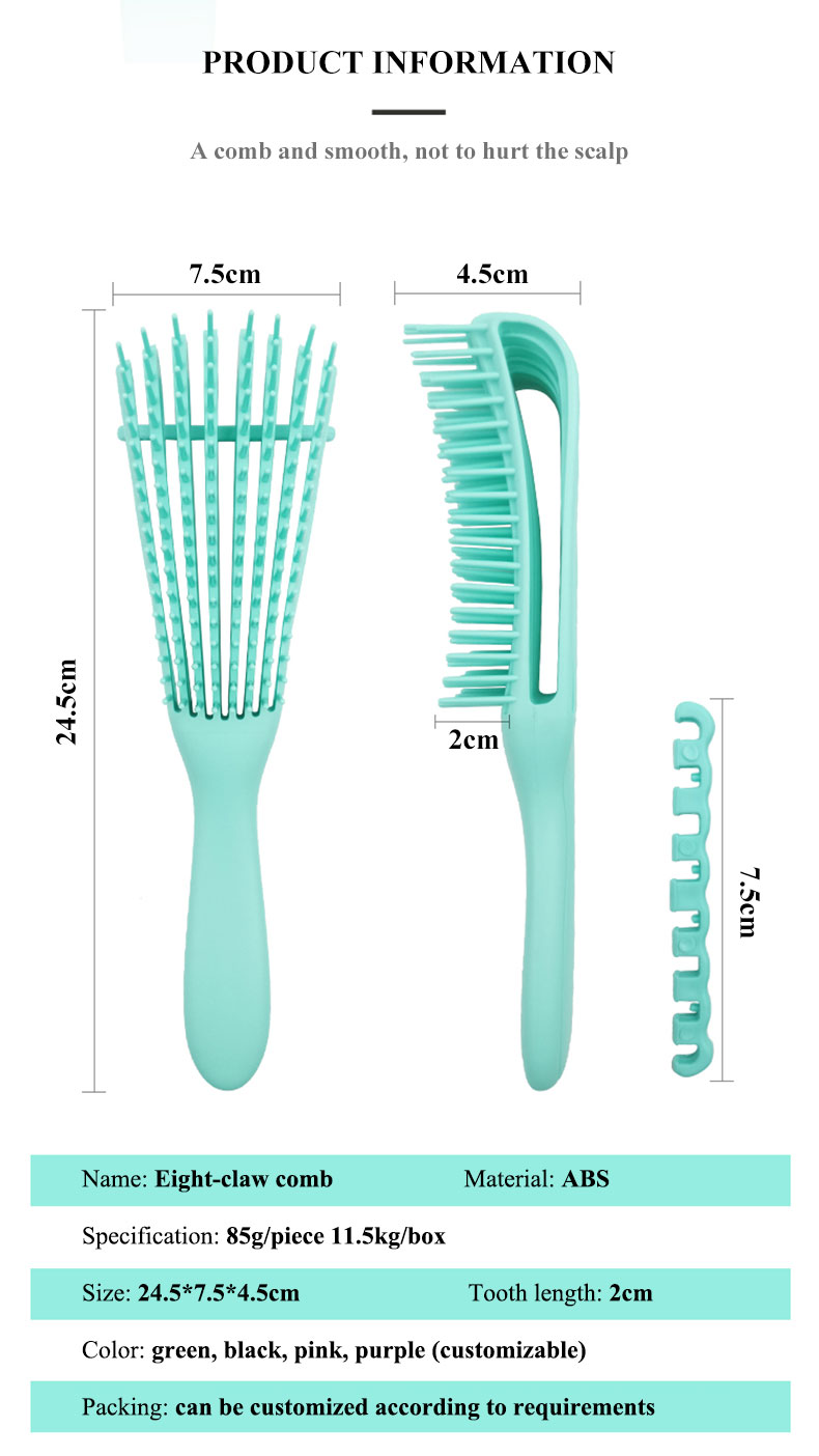 Detangling Hair Brush Curly Bristle Nylon Tooth Adjustable Hair Styling Brush