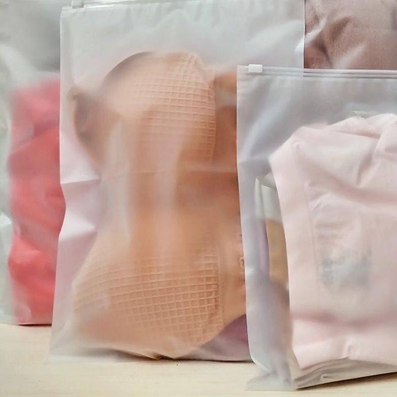 Eco Friendly Printing Plastic Zip Lock Packaging Bags for Clothes 0.08mm Custom Dusty