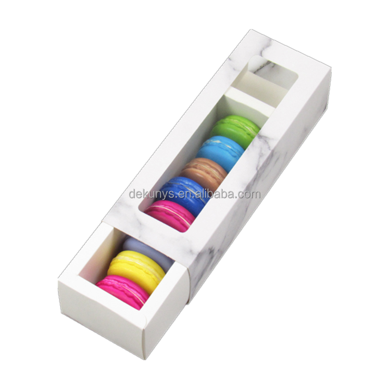 Handmade Drawer French Macarons Packaging CMYK Custom Chocolate Gift Box Folding