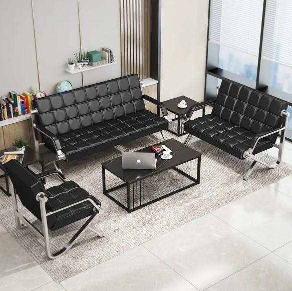 Modern Beauty Spa Salon Waiting Room Sofa Comfort 3 Seater Office Sofa Leather