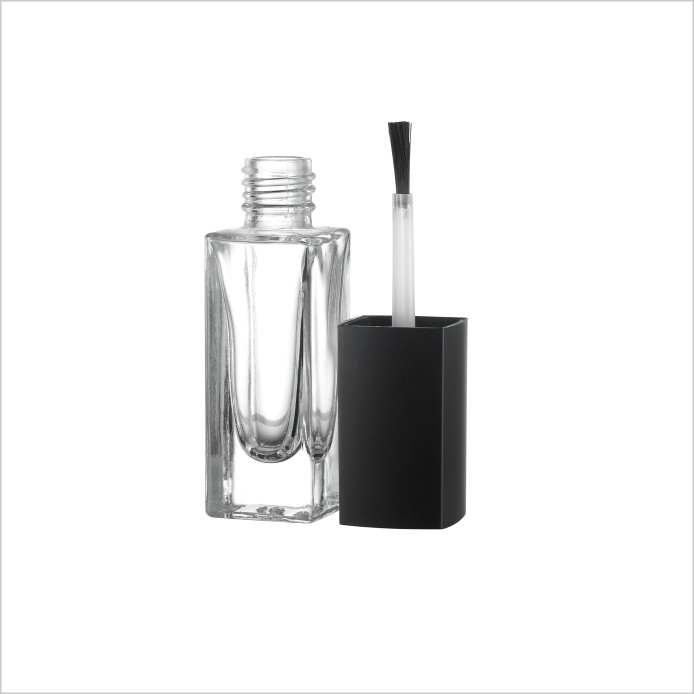 Empty Cosmetic Nail Polish Pump Bottle With Lid Brush 7.5ml Nail Polish Remover Glass Bottle