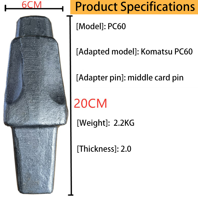 Forging Iron Bolt Bucket Teeth PC60 Rock Teeth For Excavator Bucket
