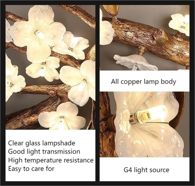 All Copper Light Luxury Flower Chandelier For Hotel Lobby Decorative