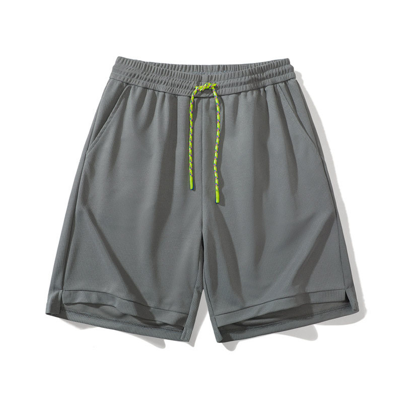 100 Percent Polyester Grey Waffle Shorts Outdoor Beach Pants For Men