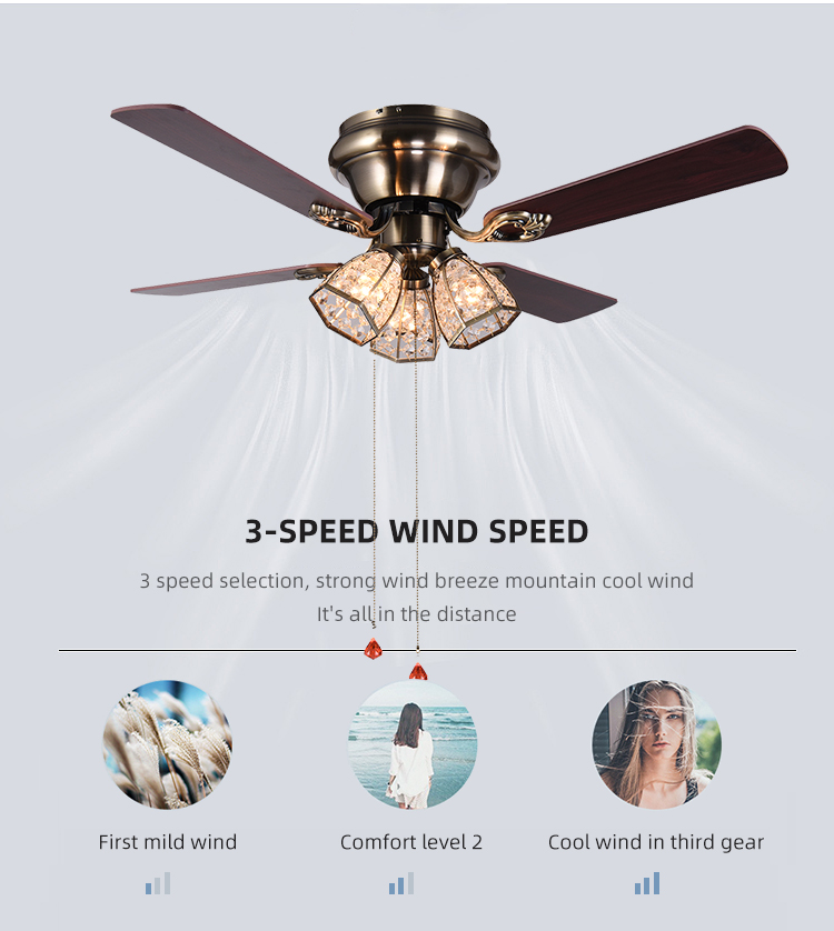 100lm/w 120V 48 Inch Ceiling Fan Light Four Blade Ceiling Fan With Light