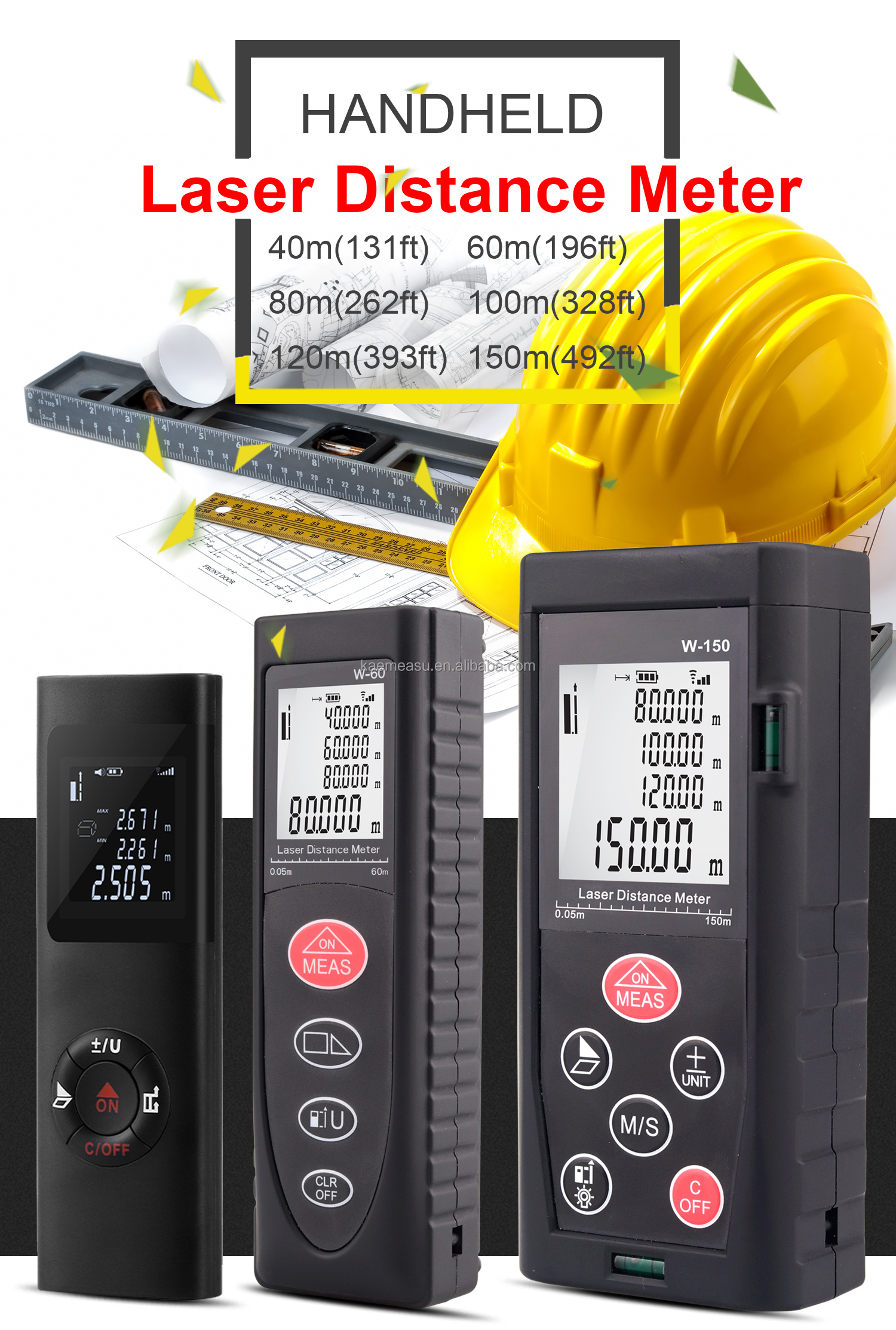 40m 100m OEM ODM Mini Portable Digital Rangefinder Infrared Laser Distance Meters Electric Laser Rangefinders