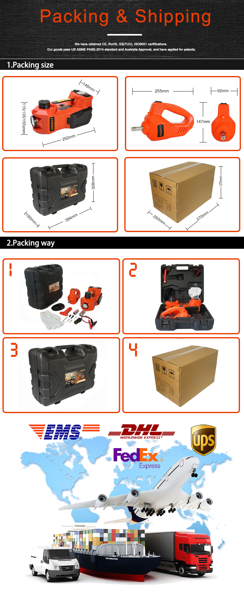 12V Electric Hydraulic Jack Kit With Inflator Pump Dual Function