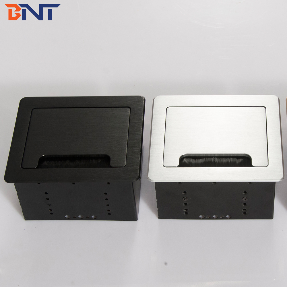 CE approved soft closed clamshell table socket box with rj45