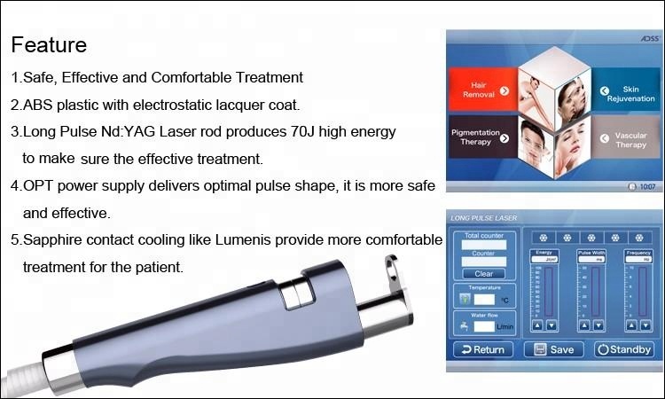 Long Pulsed ND YAG Laser Hair Removal Machine , 1064nm Laser Vein Removal Machine