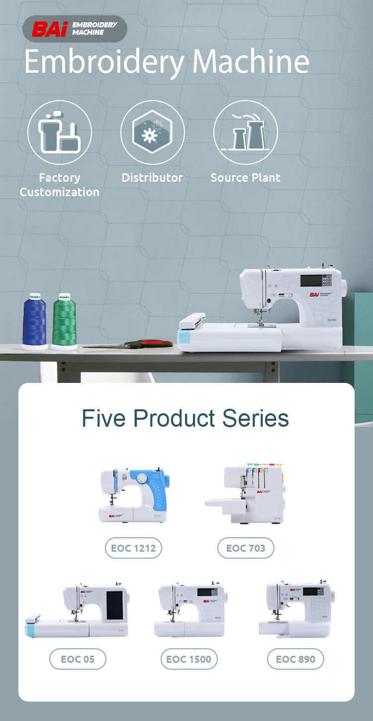 650rpm 100mm Computer Sewing Machine Embroidery EOC 1500