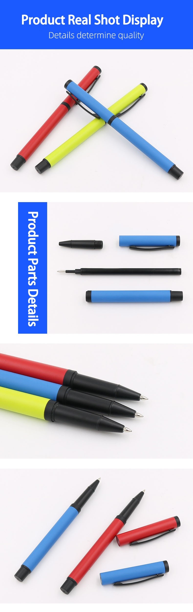 Multi Color Classic Roller Ball Pen 1.0mm Plug In Type Design For School Office