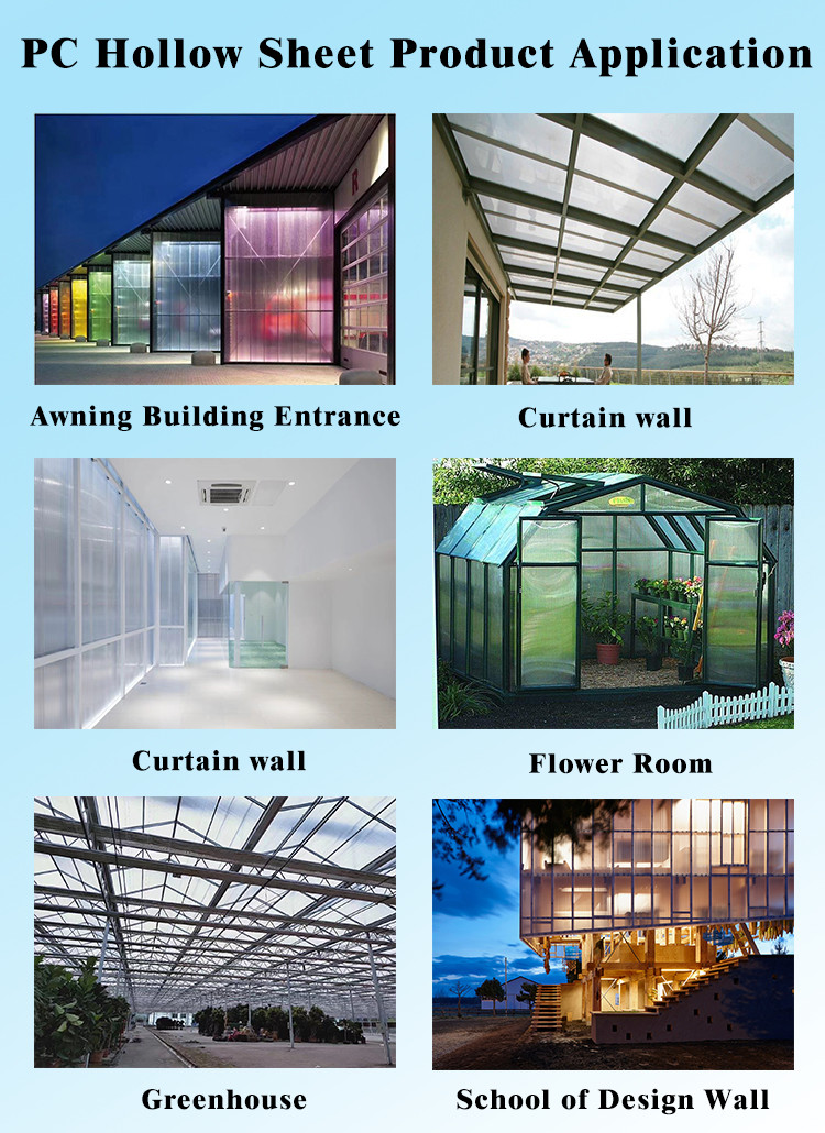 High Quality Clear Uv Polycarbonate Sheet Uv Protection 1220x2440mm Plastic Panel greenhouse outdoor