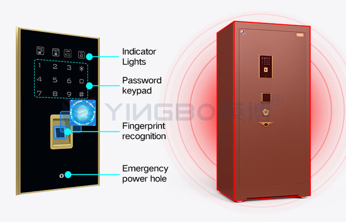 Dual Alarm Luxury Commercial Safe Box Fingerprint Lock For Security YB/ZY-120