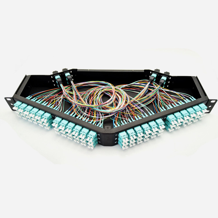 19'' Standard Structure Sliding Tray design black MPO/MTP Fiber Optic Cassette for Truck Network System