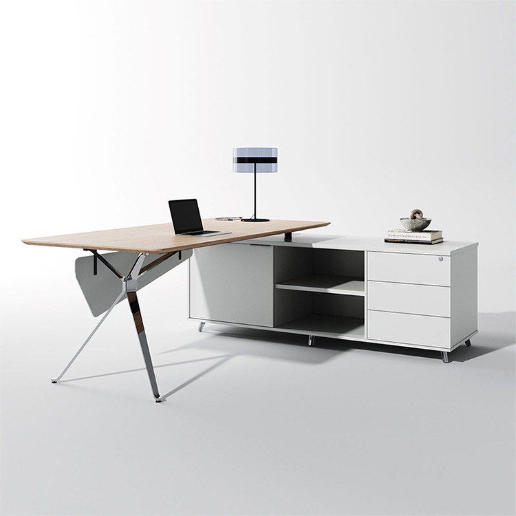 Side Cabinet Grey Executive Desk Width 1800mm Customized Manager Office Desk