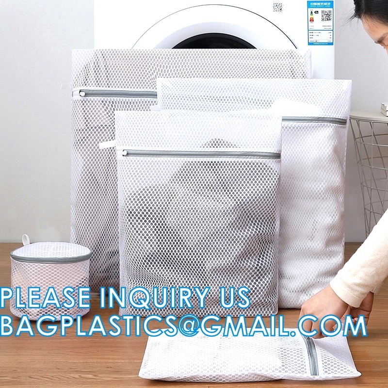 Mesh Laundry Bags for Delicates with Premium Zipper, Travel Storage Organize Bag, Clothing Washing Bags