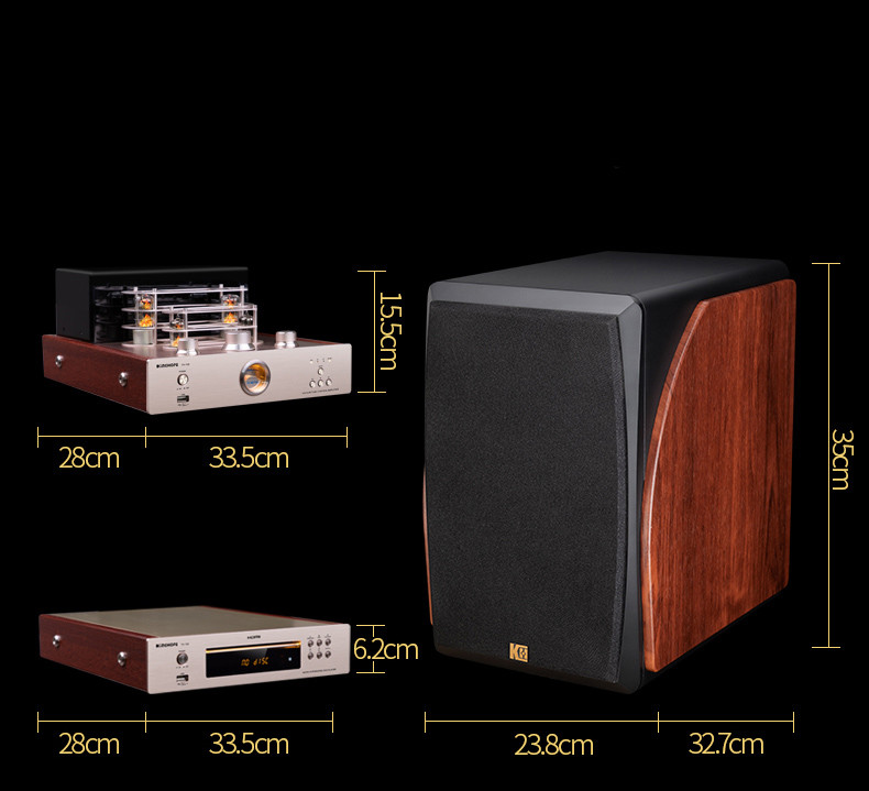Wood Color Passive Bookshelf Speaker , Two Way Bluetooth Speaker 8 Ohms