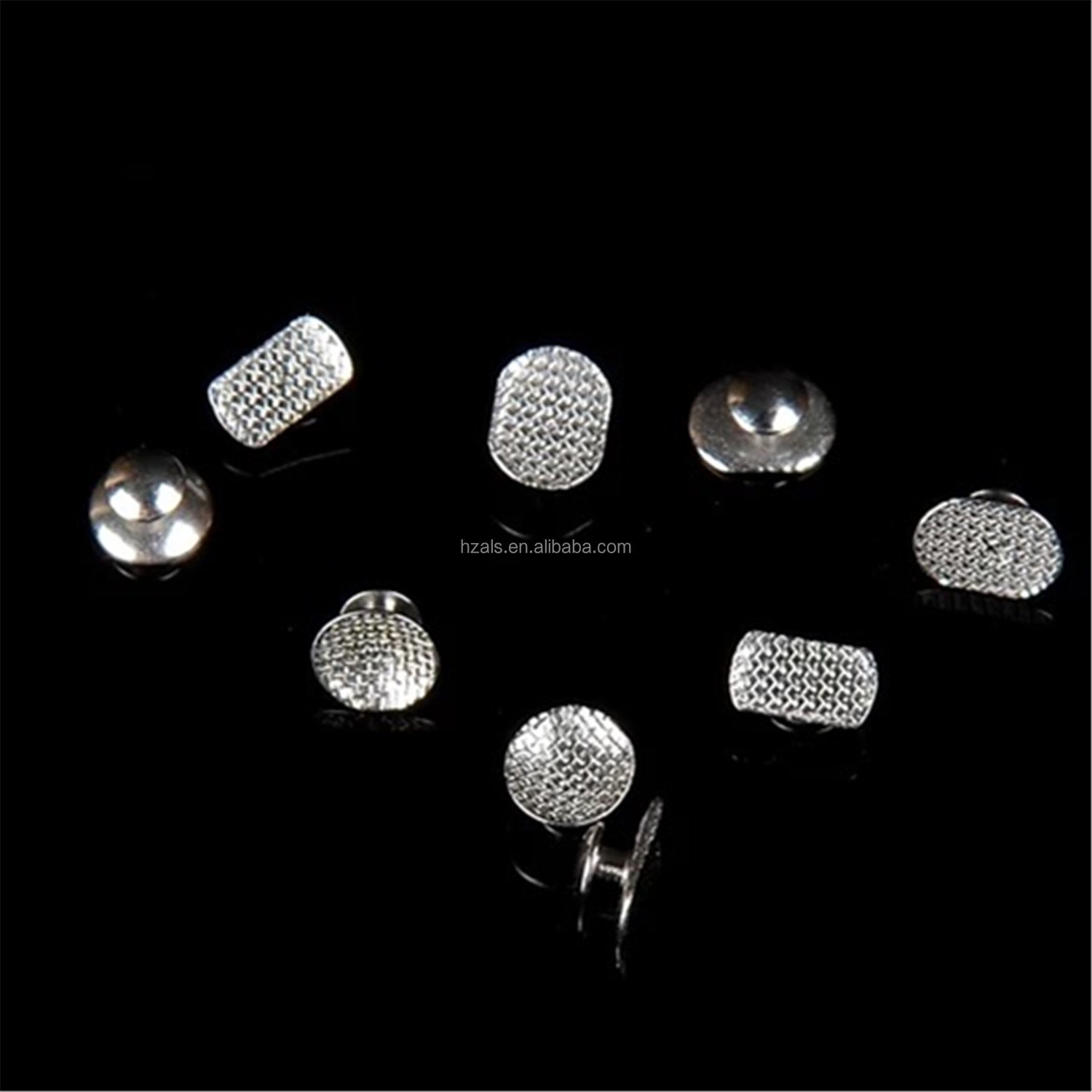 MFDS Safety Standard 10pcs/pk Dental Stainless Steel Orthodontic Bondable Double Hooks Lingual Buttons with Long Arm