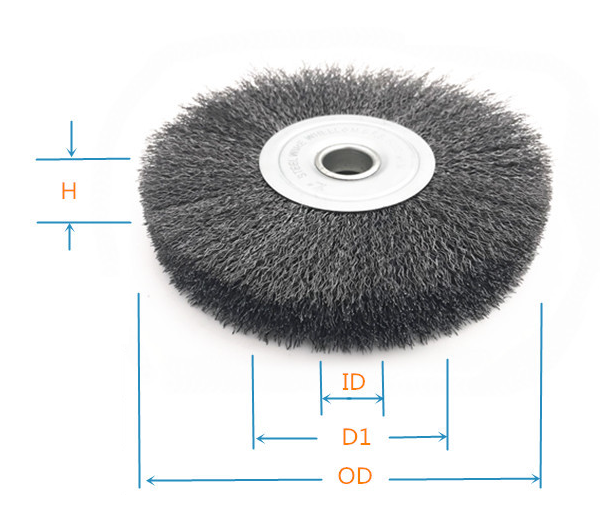 OEM ODM OD 200mm Deburring Crimped Wire Wheel Brush High carbon 0.3 mm steel wire material