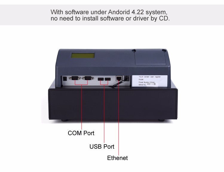 Bimi ECR-0001 POS Terminal Cash Register 9.7 Inch Touch Screen and U-Disk*2 Interface