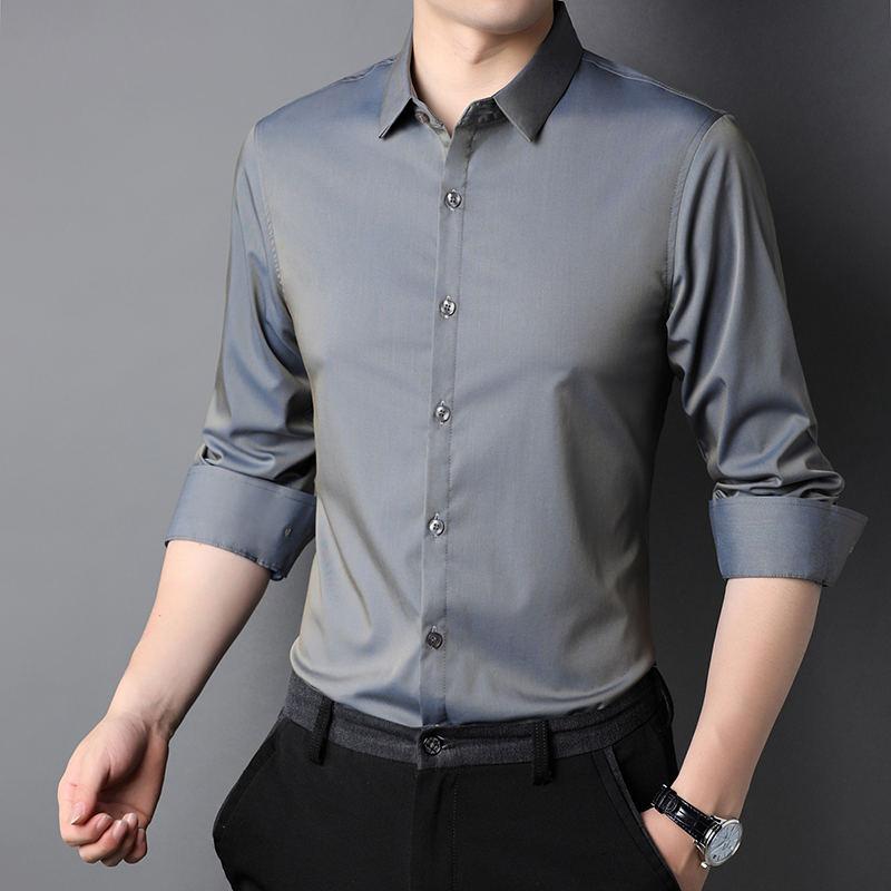 Formal Men's Plus Size Shirt with Viscose Lining and Long Sleeves in Polyester Cotton