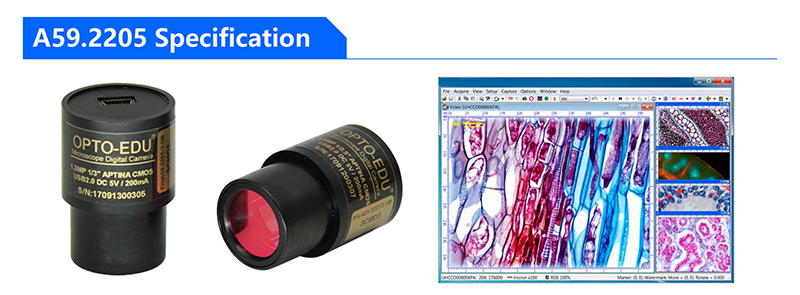 OPTO EDU A59.2205 Microscope Accessories for Imaging and Precision Analysis in Scientific Research and Industrial