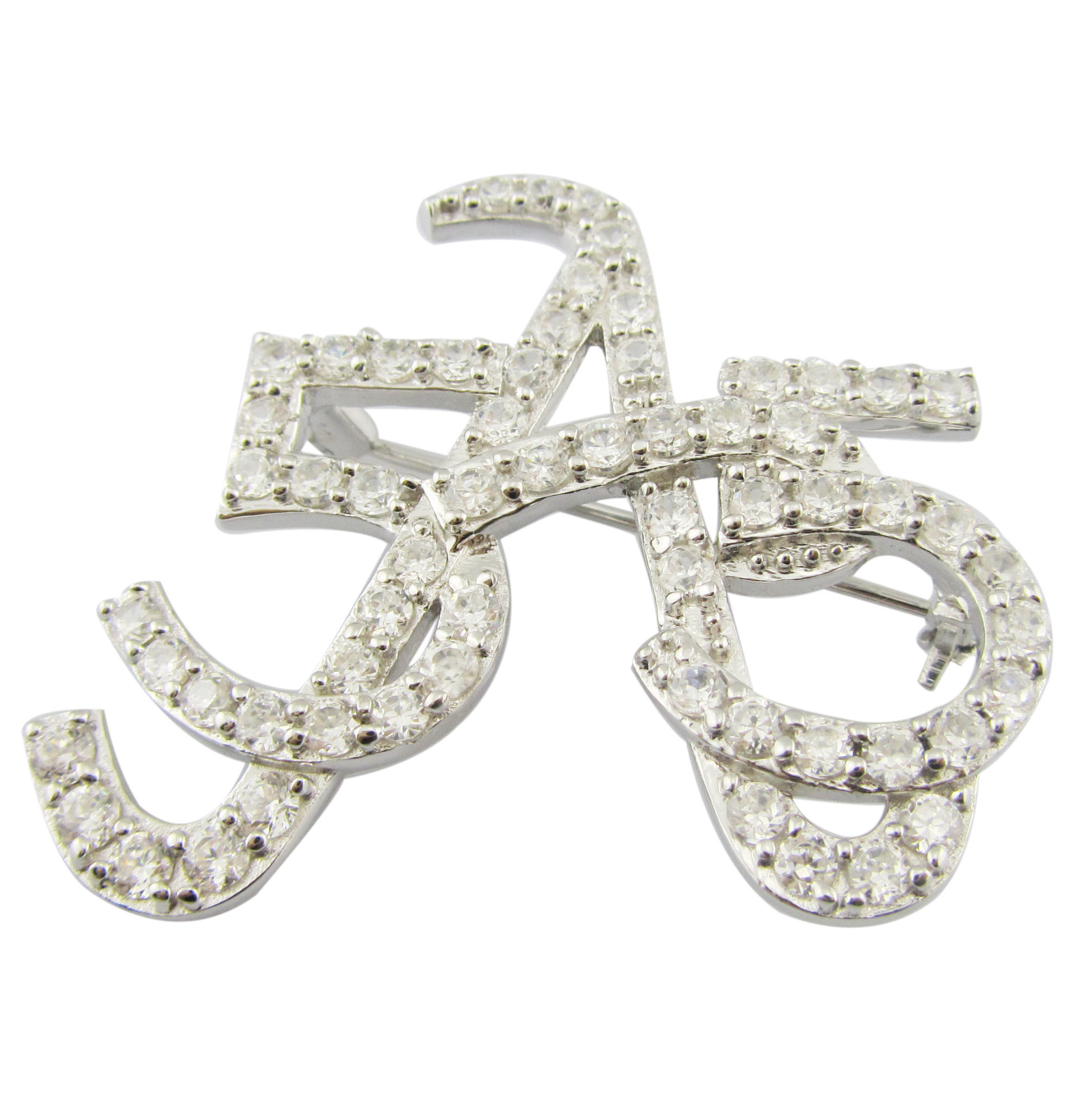 Light And Intricate 925 Silver Pin Brooch With CZ Sterling Silver Brooch Your Handbag Brooch Design