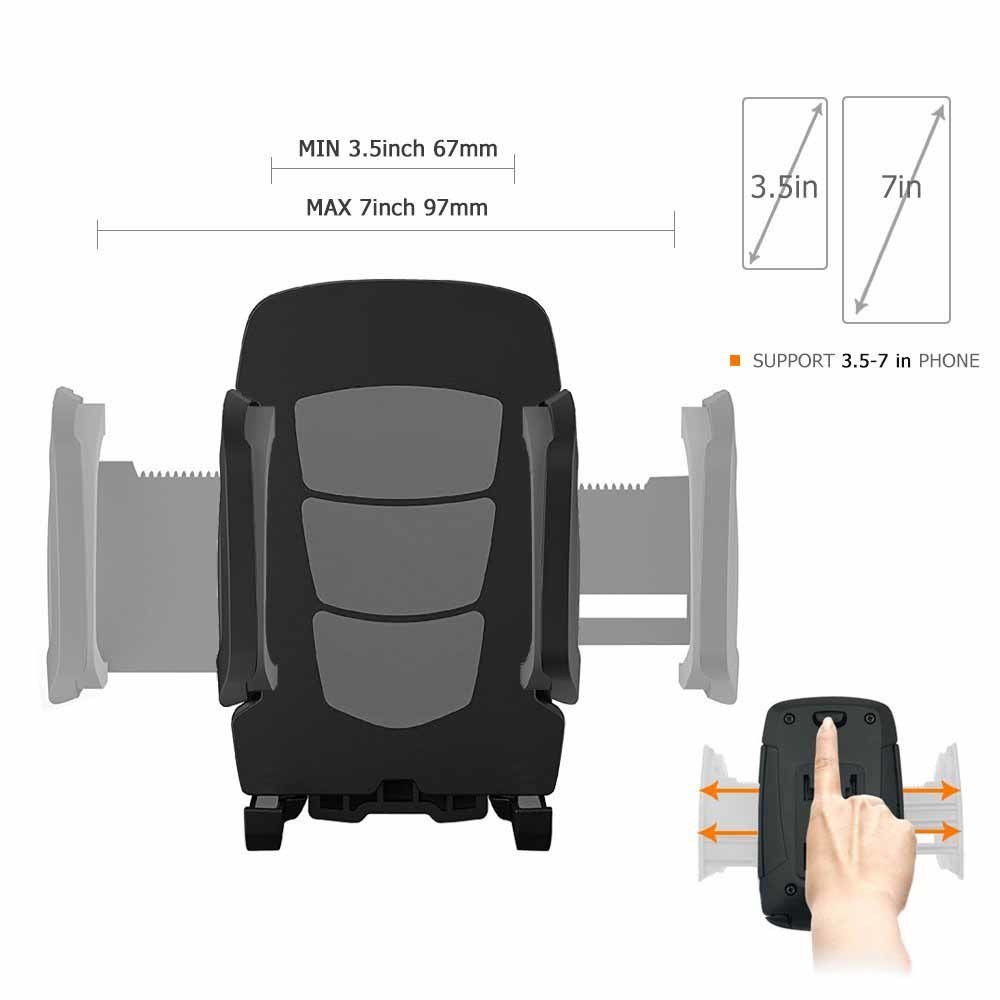 Long Arm Flexible Car Dashboard Phone Mount 3 In 1 Strong suction 65mm width