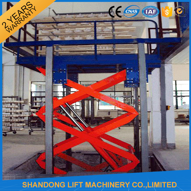 3 m 2 ton Mid Rise Stationary Hydraulic Scissor Lift with 220V / 380V Power Optional