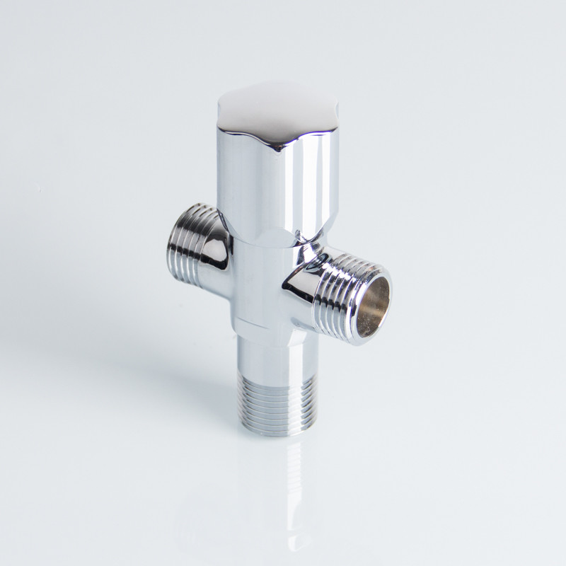 Brass 1/2 Inch 3 Way 15mm 0.8MPA T Angle Valve