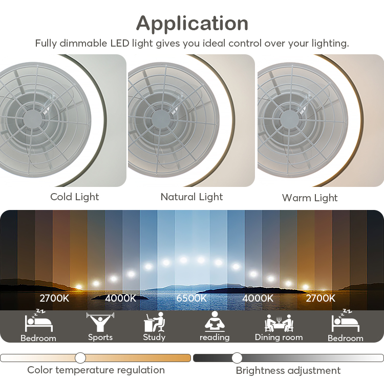 Small Size Bedroom Ceiling Fan with High Airflow 20 Inch Diameter and Remote Control