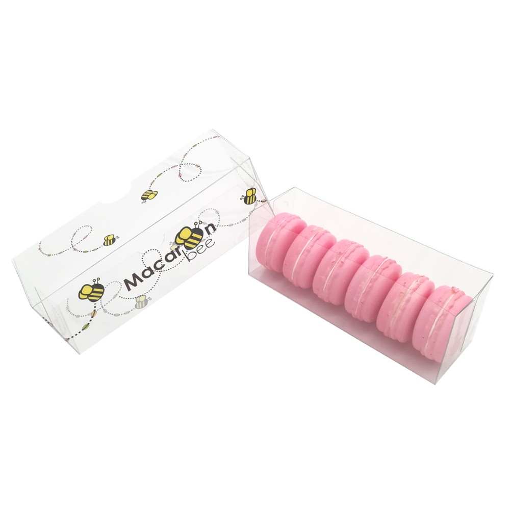 0.3mm PET Glossy Lamination 6 Pack Macaron Box With Bee Printing