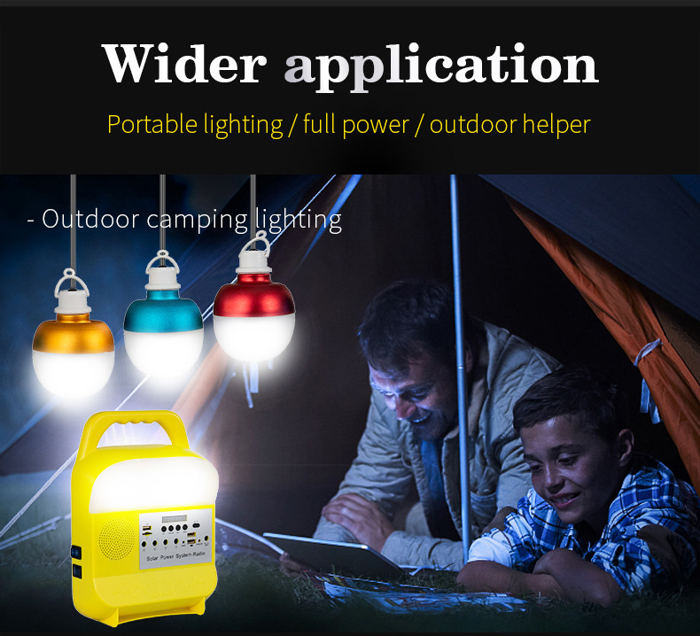 LED 9W Portable Solar Energy System With Mobile Phone Charging