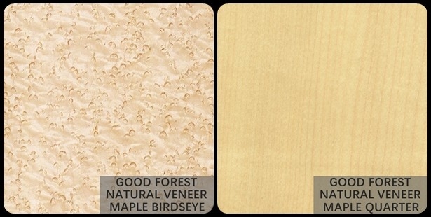 Hotel Birds Eye Maple Wood Veneer Artificial Specially Natural