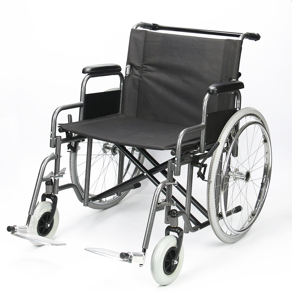 125kg Capacity Manual Steel Wheelchair Widening And Reinforcement 61cm Seat Width