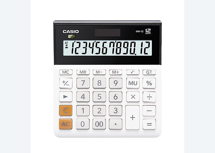 For Authentic Casio Casio MH-12 Wide body 12 figure solar large size Business daily office