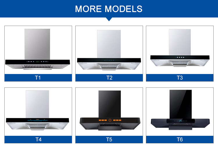 Touch Switch Kitchen Electric Modern Stylish Extractor T Shape Cooker Hood Range Hoods