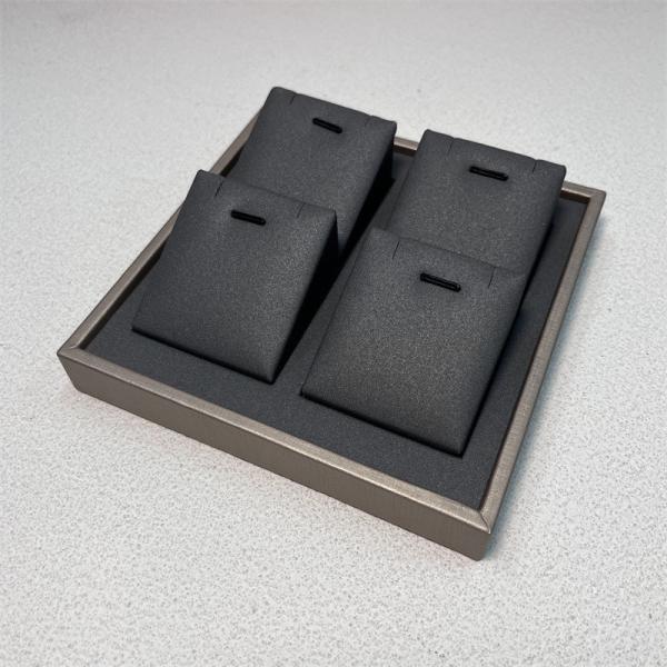 Ring Earring Pendant Necklace Jewelry Trays Displays PU Wooden Jewelry