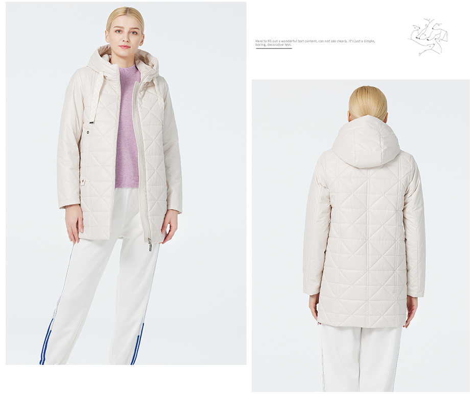 Comfortable and Durable Woman Demiseason Coat with Symmetrical Pockets and Button,straight  Trim