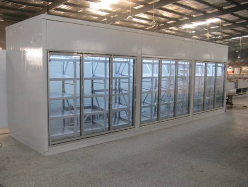 Supermarket Refrigerated Showcase Glass Door Cold Room