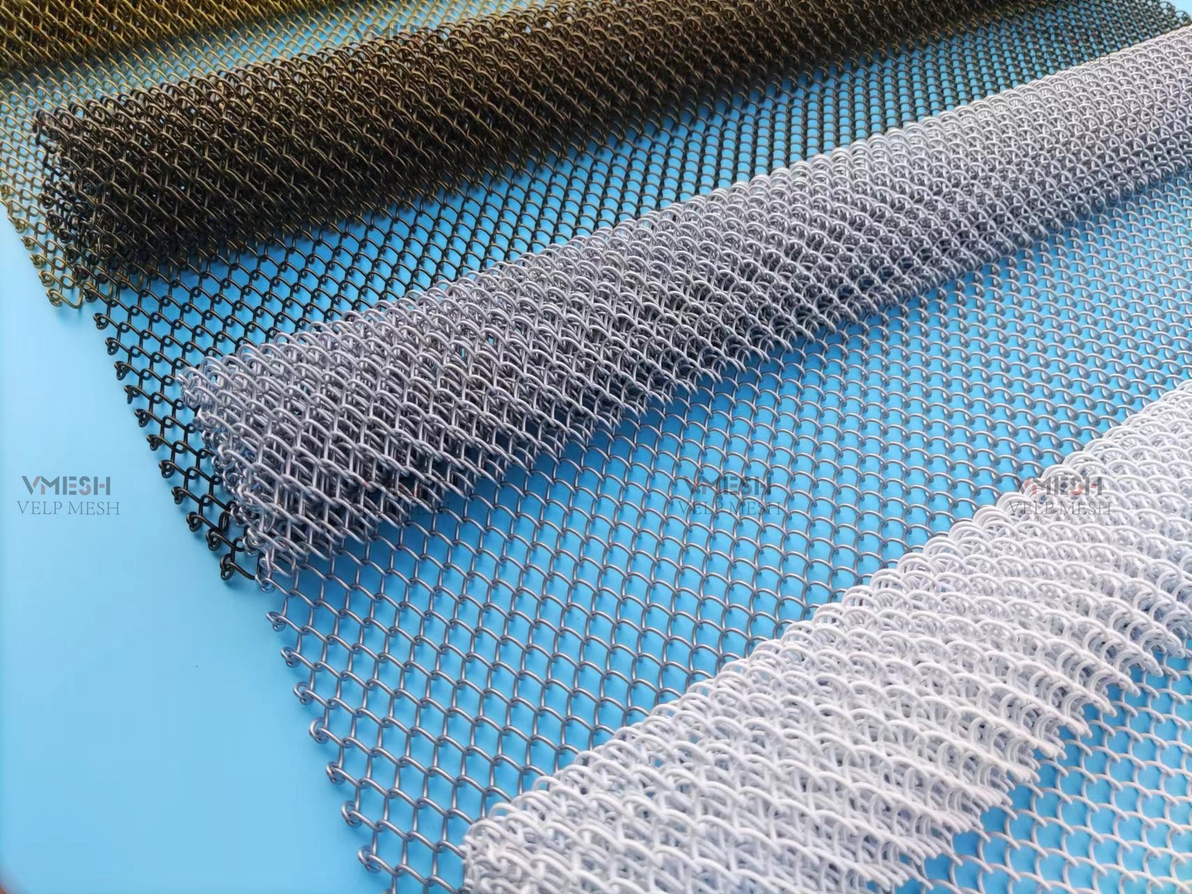 Gold Color Anti Rust Aluminum Decorative Mesh Metal Coil Drapery