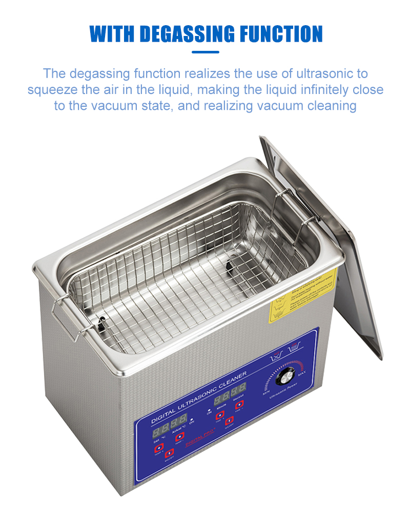 Metal Power Adjustable Ultrasonic Cleaner Industrial 40KHz 4.5L