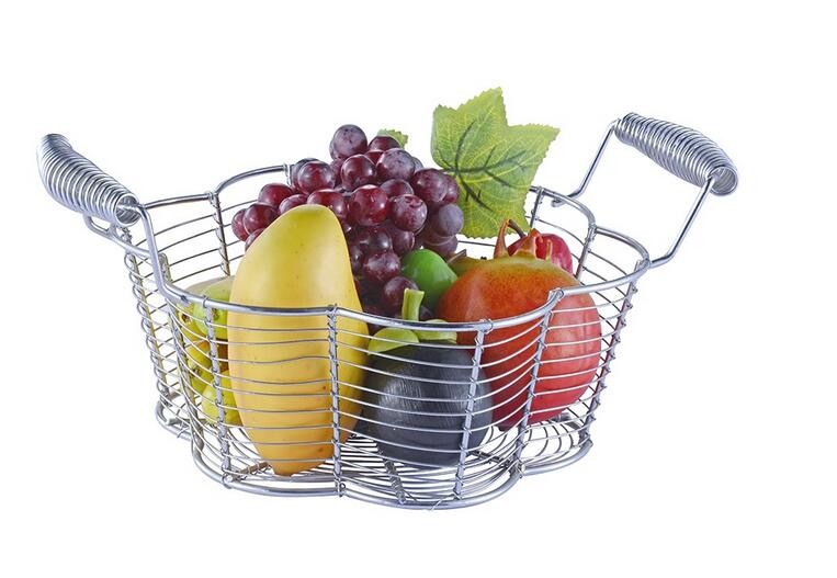 Food Grade Metal Mesh Wire Fruit Basket Stainless Steel Material For Home Storage