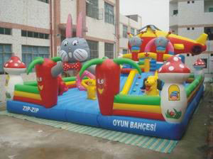 Tripple Stitch Inflatable Amusement Park Bouncing Castle Obstacle Course