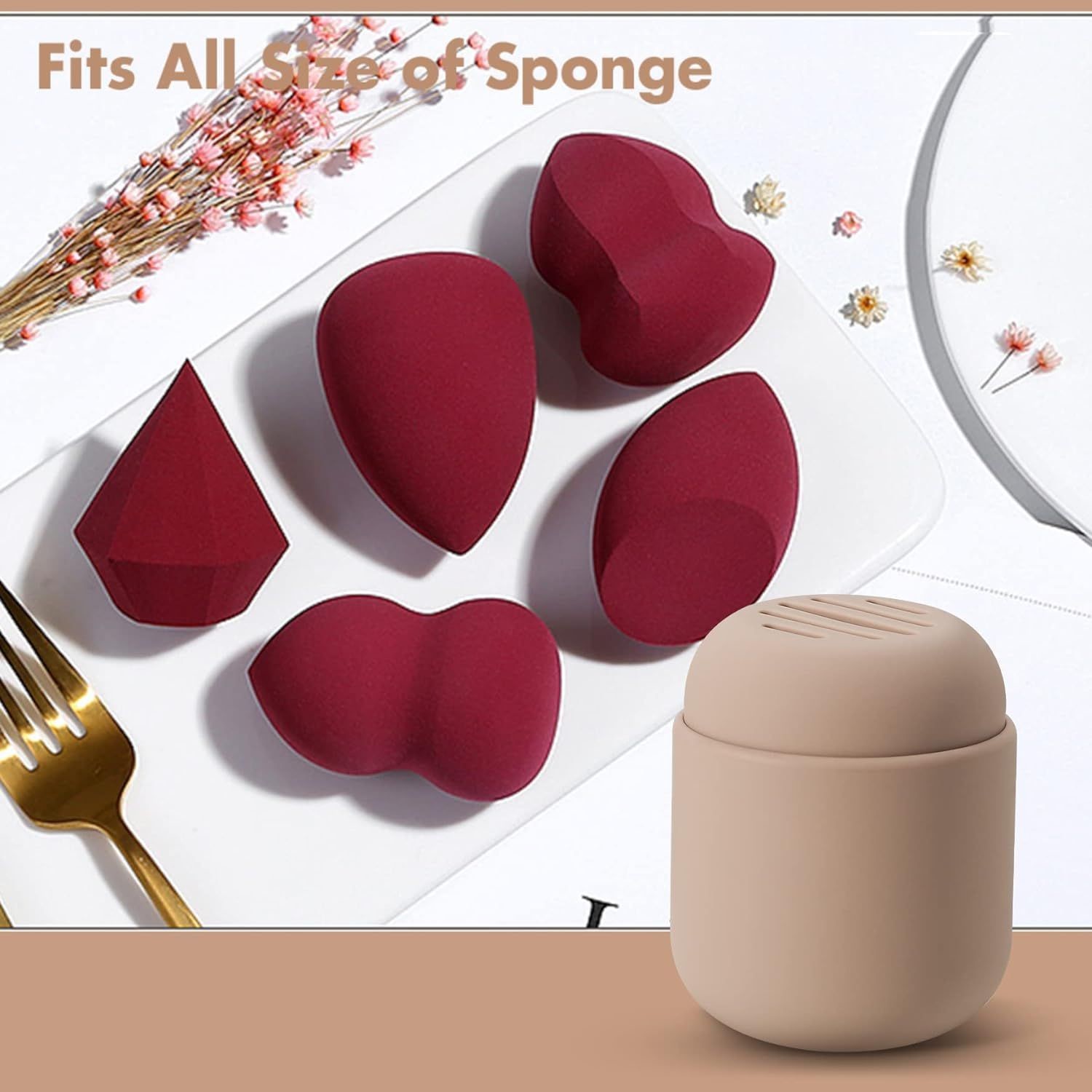 Washable Breathable Silicone Makeup Sponge Holder Beauty Sponge Blender Travel Case