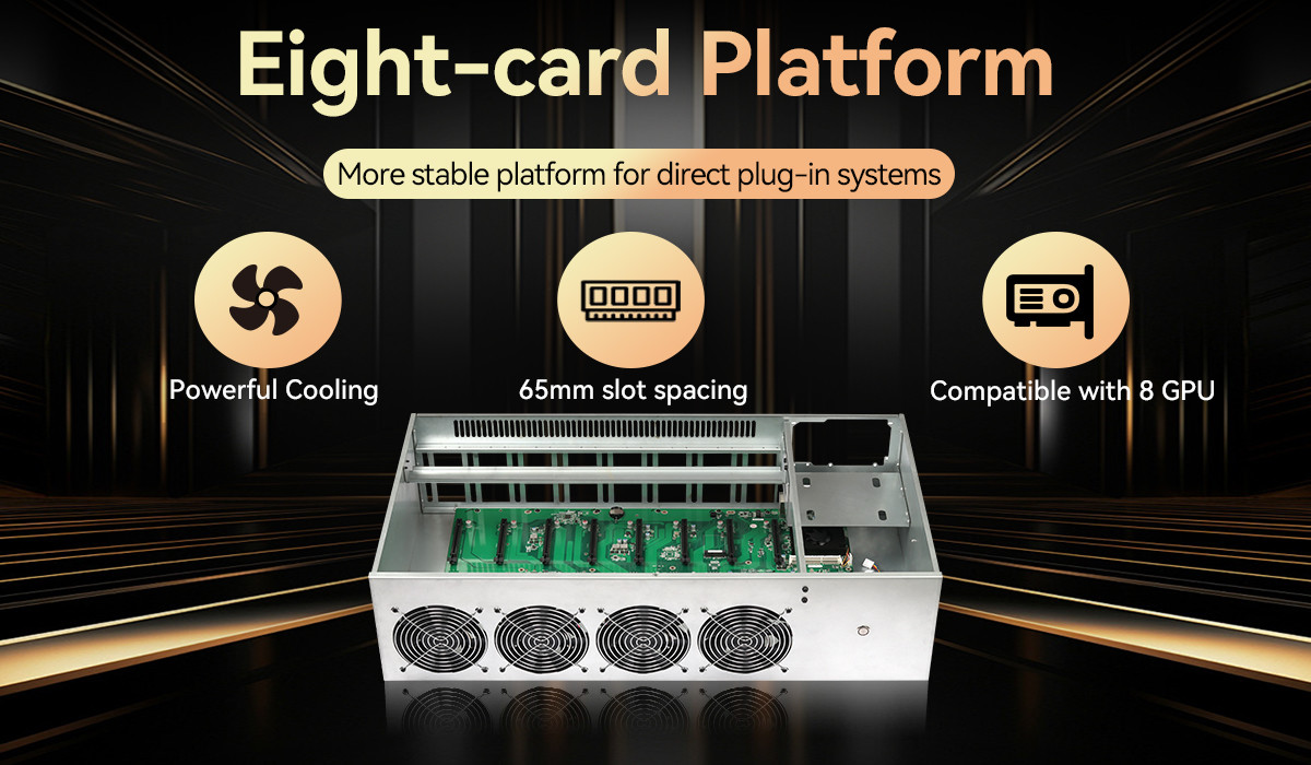 8 GPU Mining Rig Slot Mainframe With High Power Supply And Four Cooling Fan