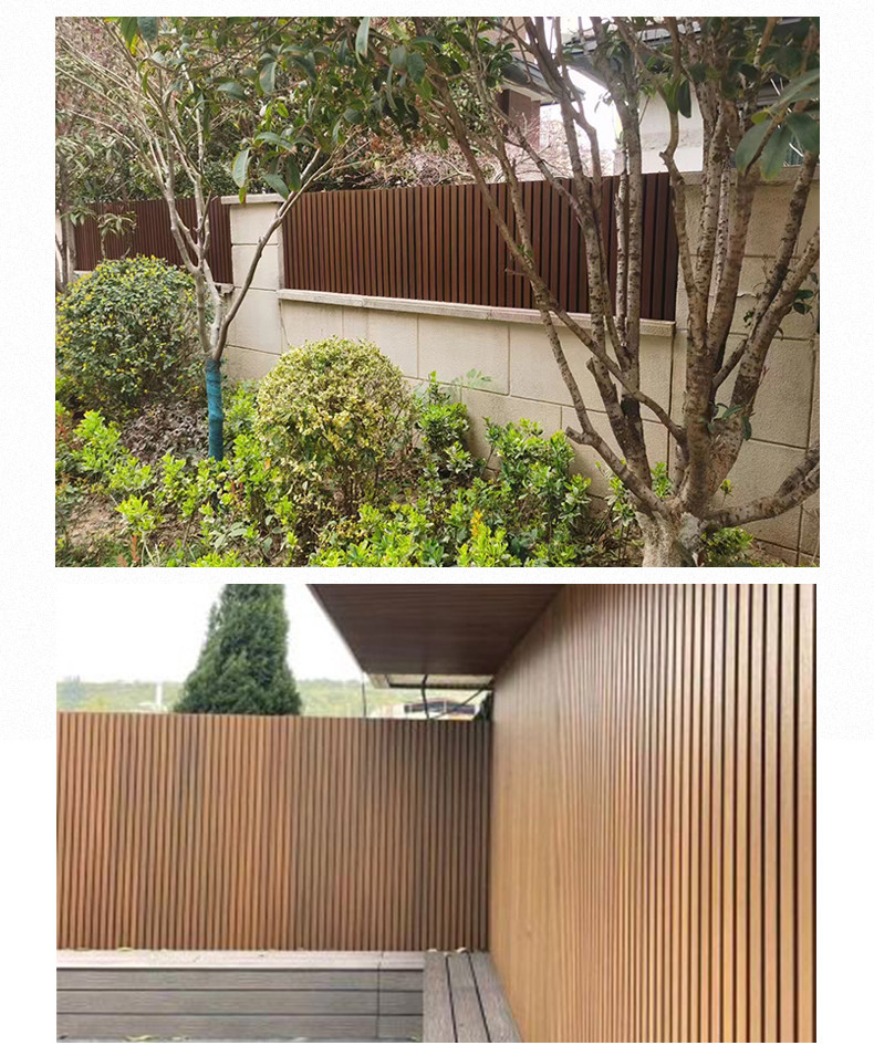 Hight Quality Hollow Fence Fluted Co-extrusion Decorative Wood Plastic Composite Wpc Outdoor Wall Panel Cladding